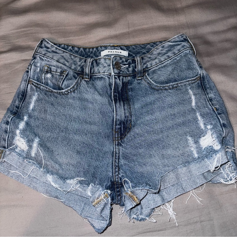 PacSun Women's Blue Denim Mom Shorts